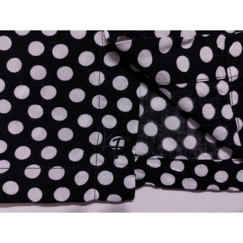 KENNY FLOWERS Short Sleeve Camp Shirt Rayon Black Polka Dots XXL 2XL - Picture 6 of 10